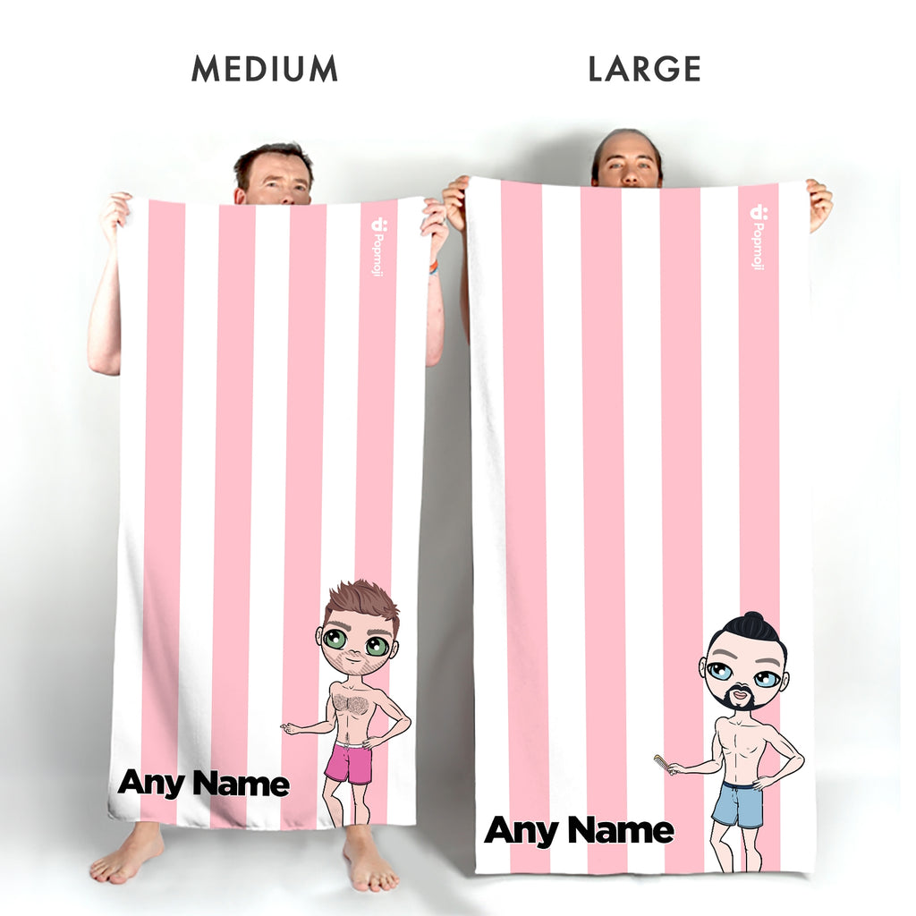 MrCB Personalised Light Pink Stripe Beach Towel - Image 5