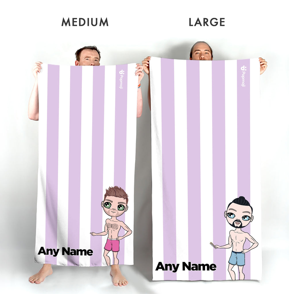 MrCB Personalised Lilac Stripe Beach Towel - Image 4