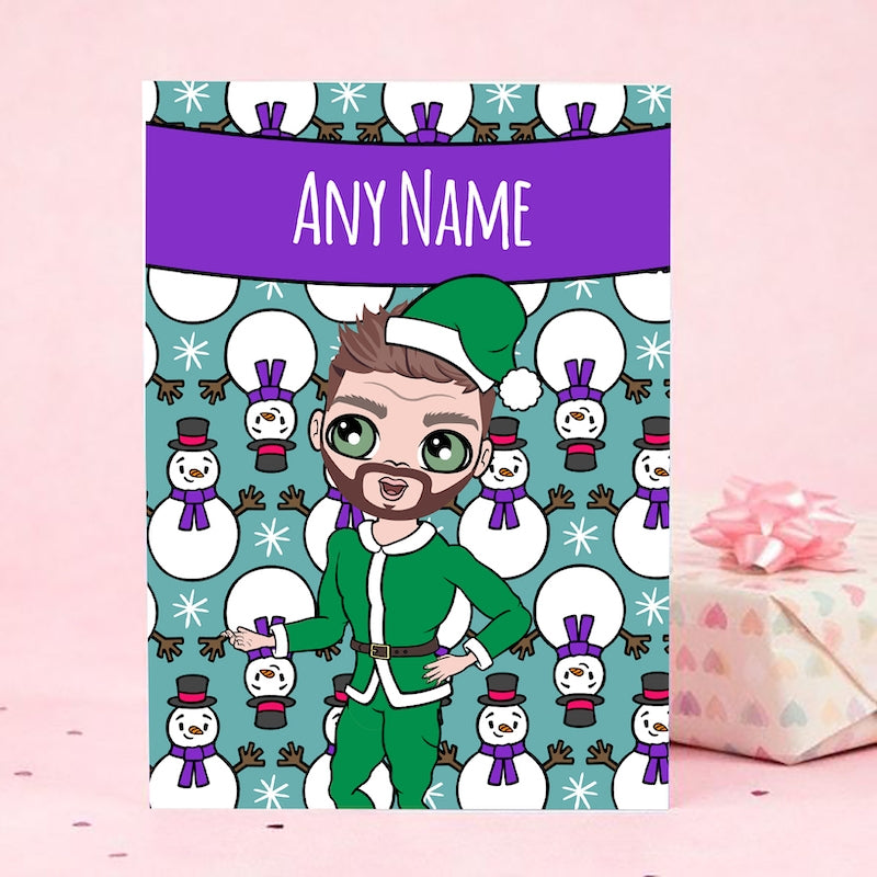 MrCB Cute Snowman Emoji Christmas Card - Image 1