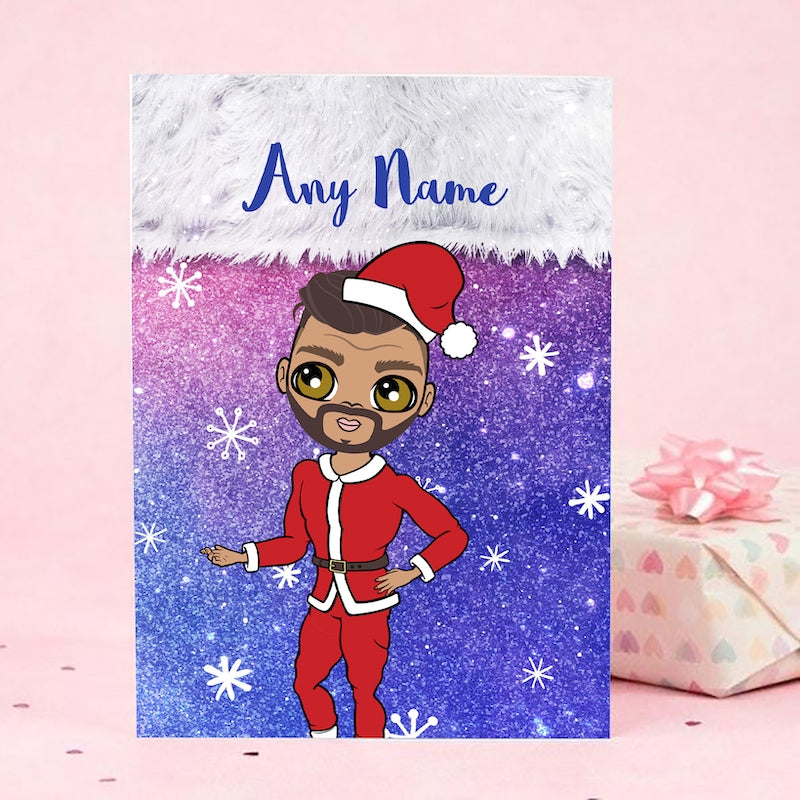 MrCB Galaxy Glitter Stocking Christmas Card - Image 1