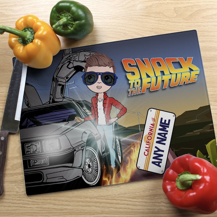 MrCB Glass Chopping Board - Snack To The Future - Image 1