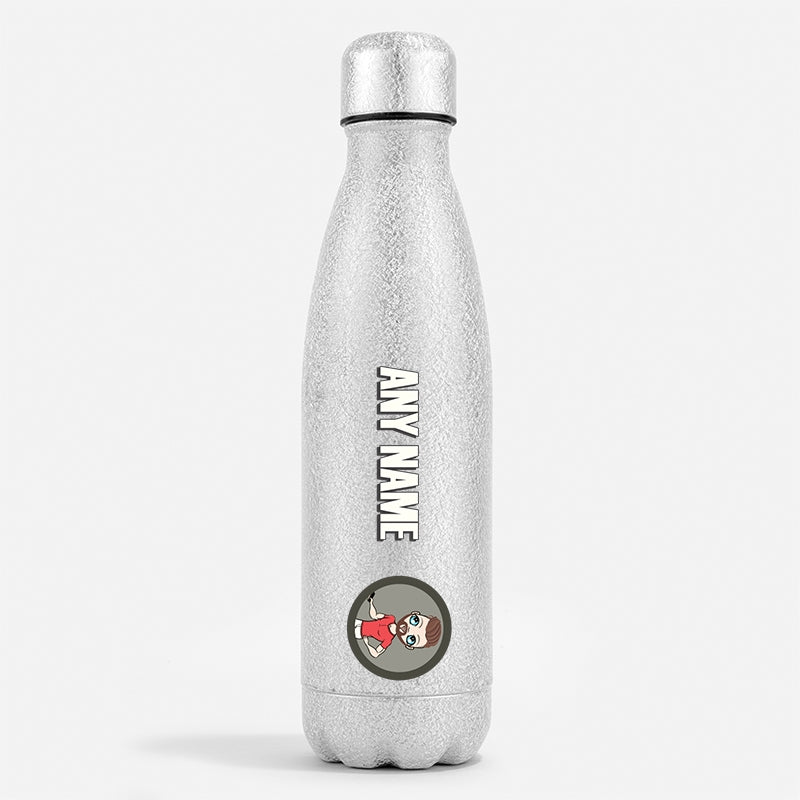 MrCB Silver Glitter Water Bottle Grey - Image 1