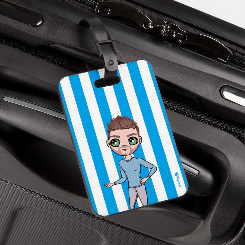 MrCB Personalised Blue Stripe Luggage Tag - Image 2