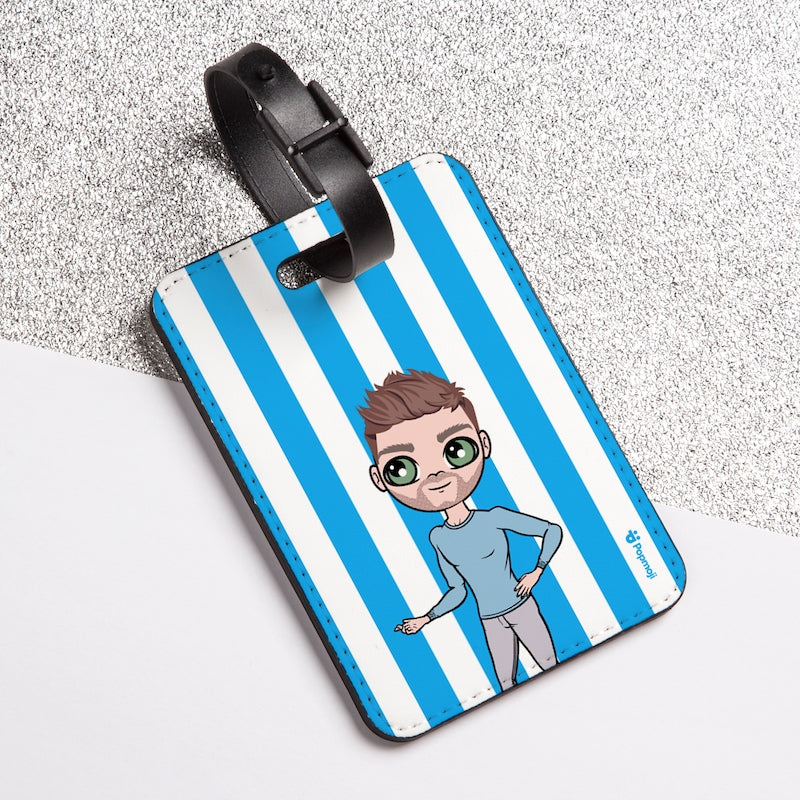 MrCB Personalised Blue Stripe Luggage Tag - Image 4