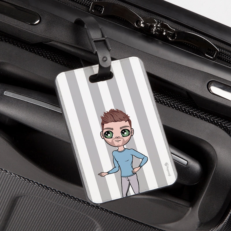 MrCB Personalised Grey Stripe Luggage Tag - Image 3