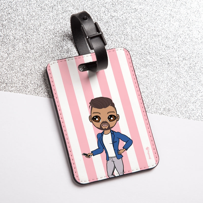 MrCB Personalised Light Pink Stripe Luggage Tag - Image 3