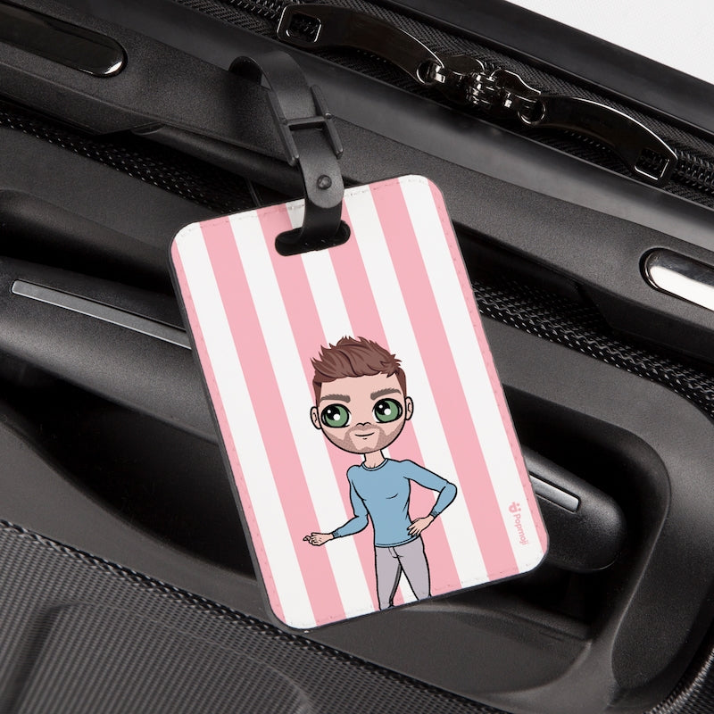 MrCB Personalised Light Pink Stripe Luggage Tag - Image 4