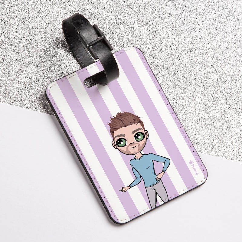 MrCB Personalised Lilac Stripe Luggage Tag - Image 3