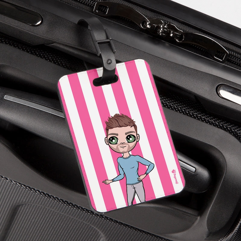 MrCB Personalised Pink Stripe Luggage Tag - Image 4