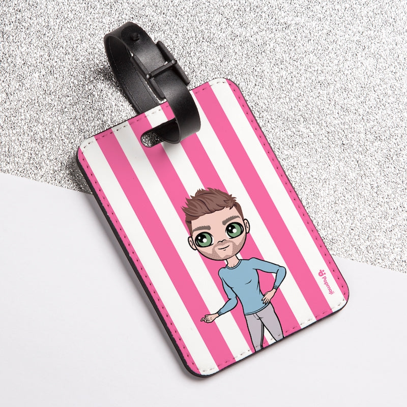 MrCB Personalised Pink Stripe Luggage Tag - Image 3