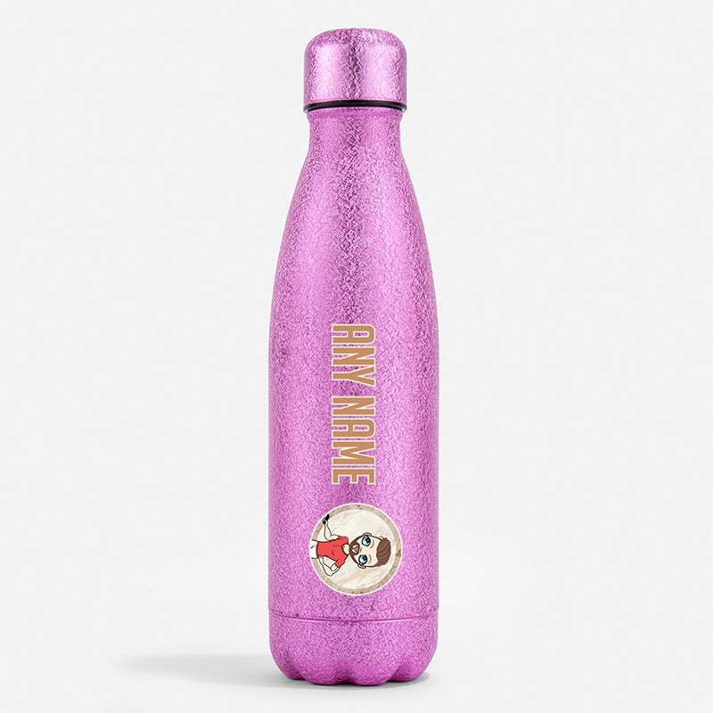 MrCB Pink Glitter Water Bottle Marble - Image 1