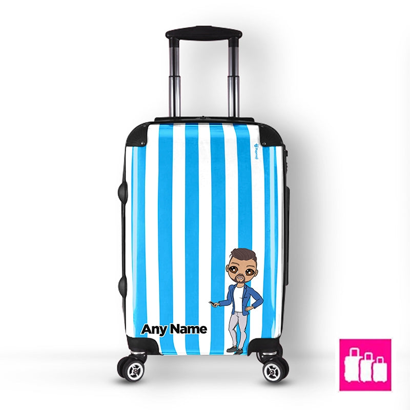 MrCB Personalised Blue Stripe Suitcase - Image 4