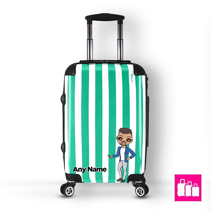 MrCB Personalised Green Stripe Suitcase - Image 4