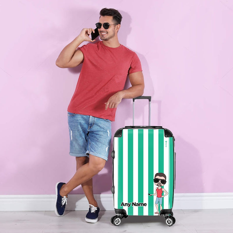 MrCB Personalised Green Stripe Suitcase - Image 5