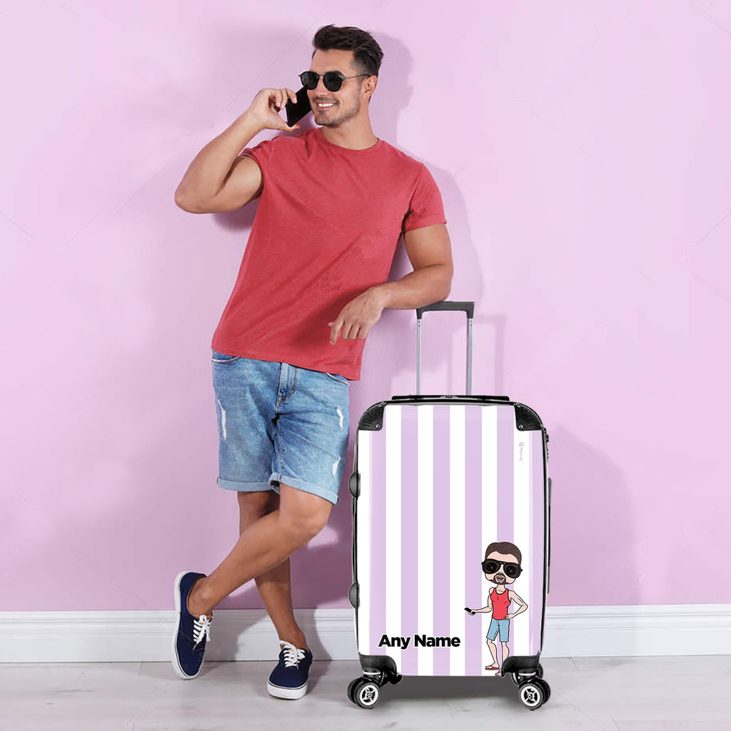 MrCB Personalised Lilac Stripe Suitcase - Image 5