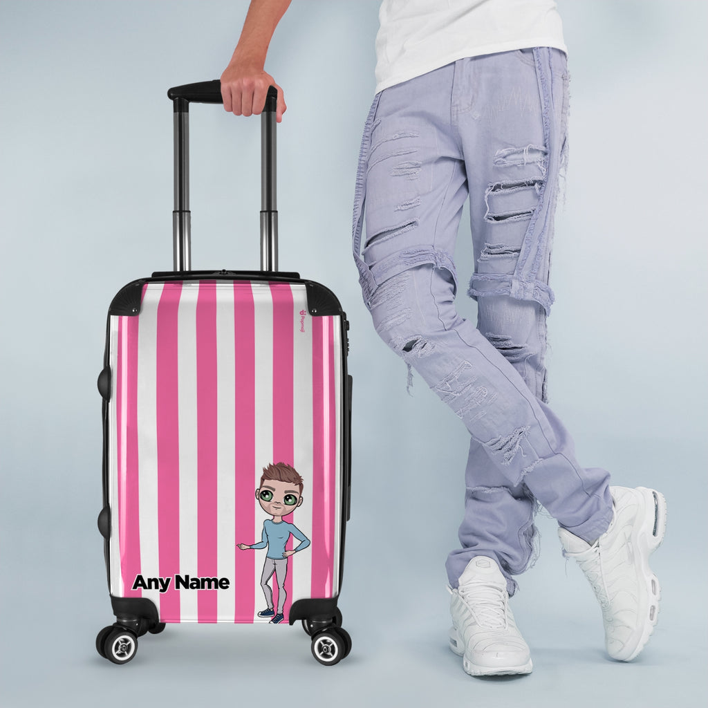 MrCB Personalised Pink Stripe Suitcase - Image 4