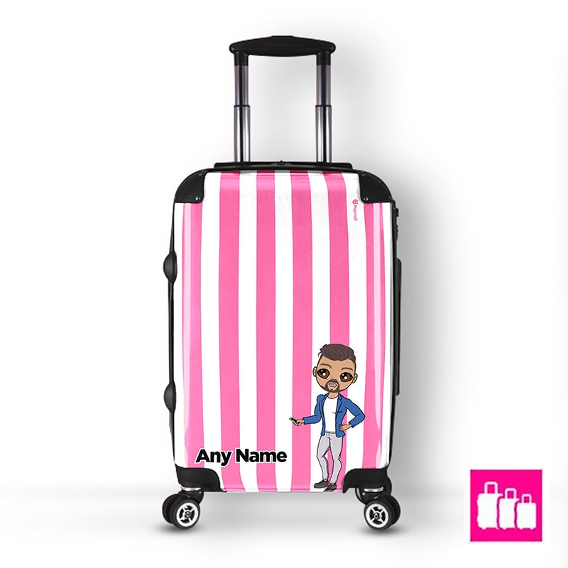 MrCB Personalised Pink Stripe Suitcase - Image 2