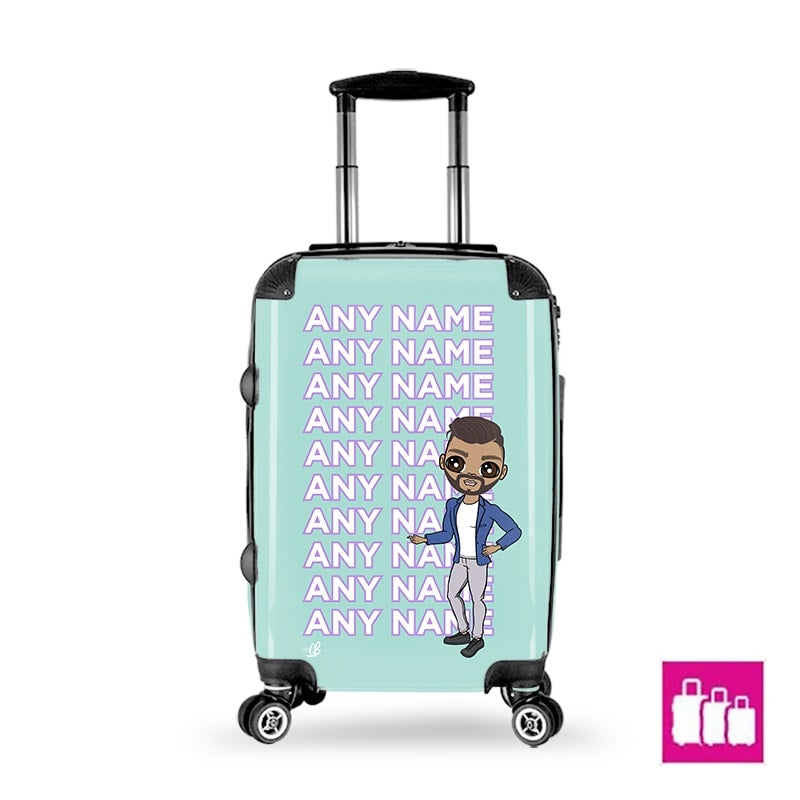 MrCB Turquoise Multiple Name Suitcase - Image 1