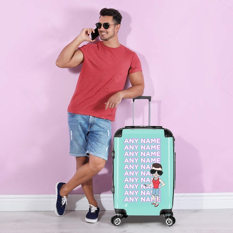 MrCB Turquoise Multiple Name Suitcase - Image 2