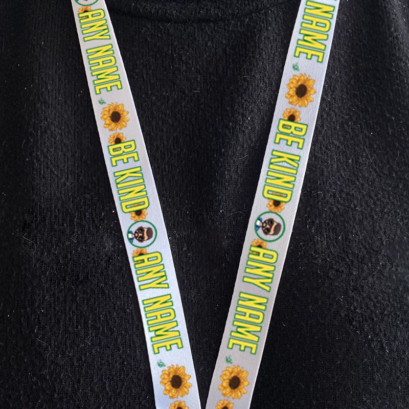 MrCB Personalised Sunflowers Lanyard With Safety Release - Image 1