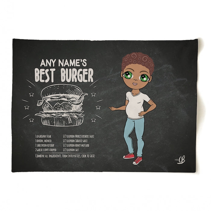 MrCB Personalised Best Burger Recipe Tea Towel - Image 3