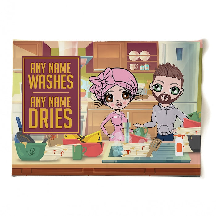 MrCB Personalised You Wash, I'll Dry Tea Towel - Image 1