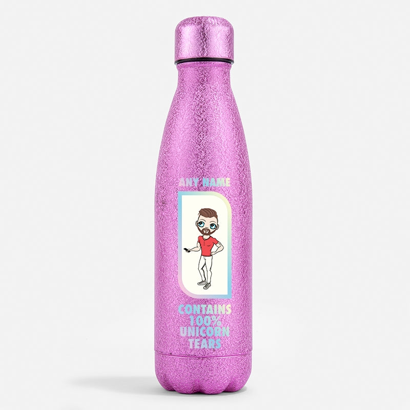 MrCB Pink Glitter Water Bottle Unicorn Tears - Image 1