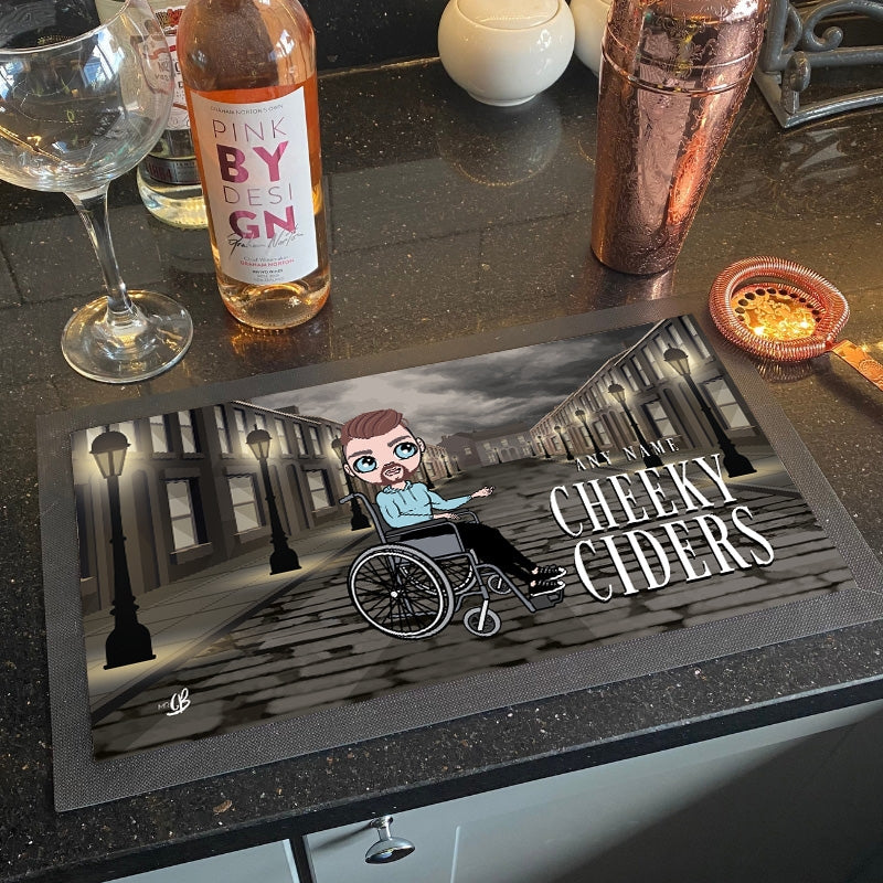MrCB Wheelchair Personalised Cheeky Ciders Rubber Bar Runner - Image 1