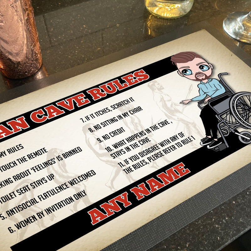 MrCB Wheelchair Personalised Man Cave Rules Rubber Bar Runner - Image 2
