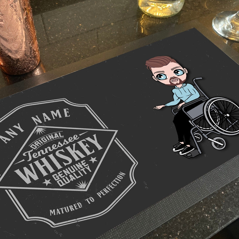MrCB Wheelchair Personalised Whiskey Label Rubber Bar Runner - Image 2