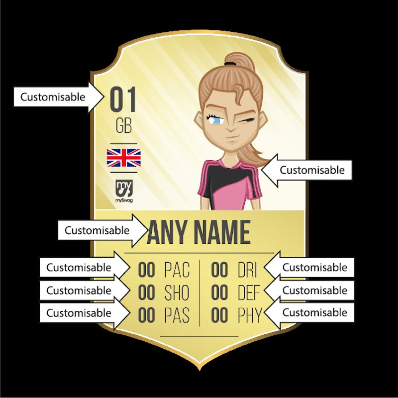 MySwag Girls Personalised Player Stats Shield Rucksack - Image 2