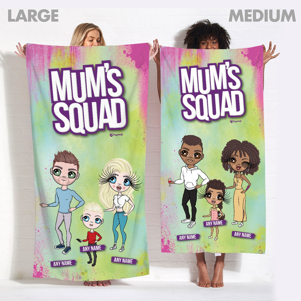 Multi Character Mum's Squad Family Of 3 Beach Towel - Image 3