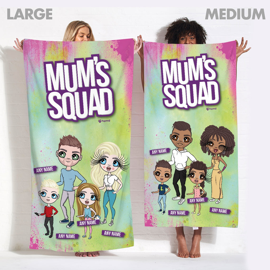 Multi Character Mum's Squad Family Of 4 Beach Towel - Image 4