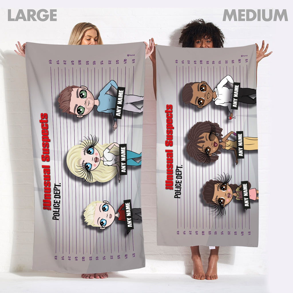 Multi Character Unusual Suspects Family Of 3 Beach Towel - Image 4