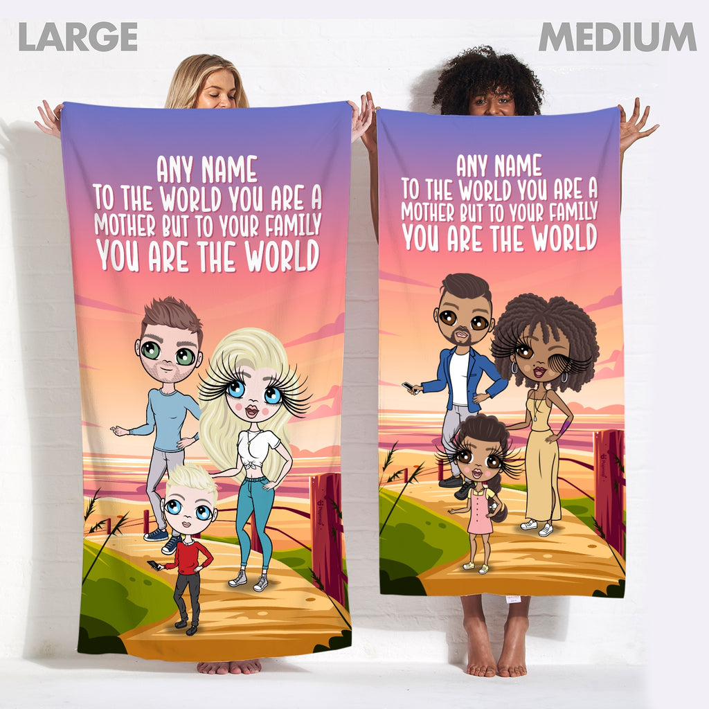 Multi Character You Are The World Family Of 3 Beach Towel - Image 4