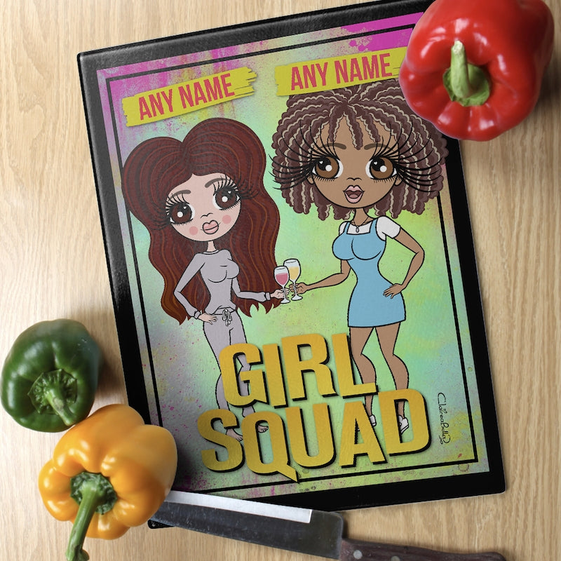 Multi Character Glass Chopping Board - 2 Girl Squad - Image 1