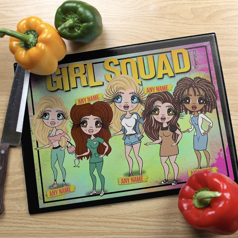 Multi Character Glass Chopping Board - 5 Girl Squad - Image 3