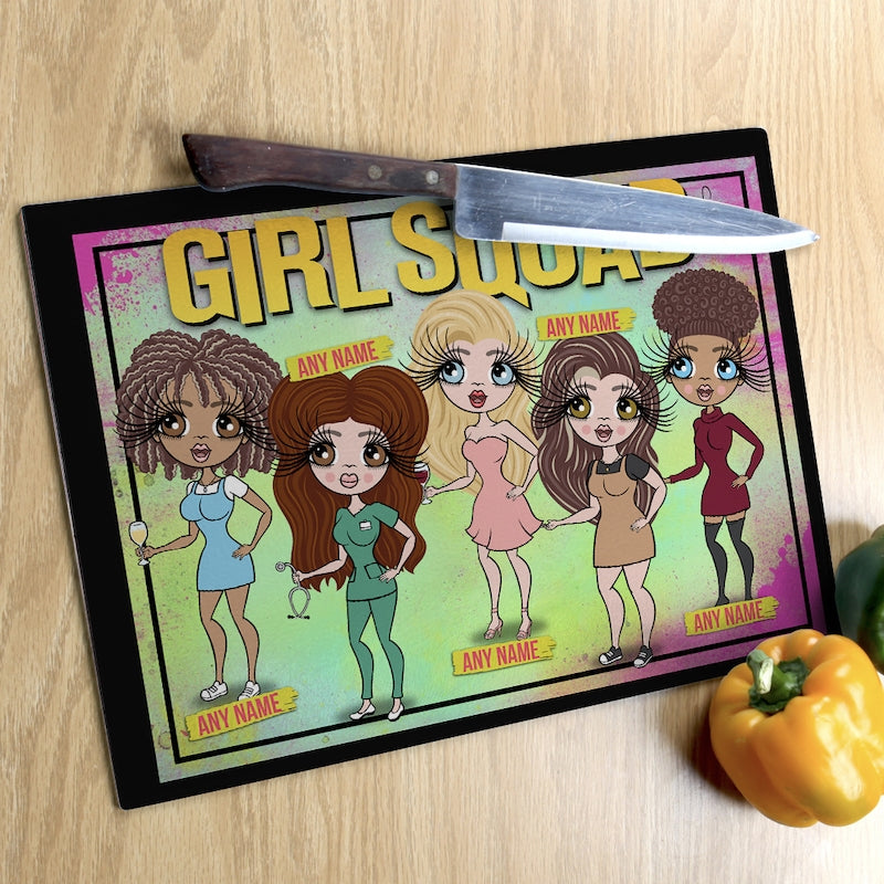 Multi Character Glass Chopping Board - 5 Girl Squad - Image 4