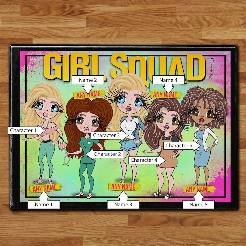 Multi Character Glass Chopping Board - 5 Girl Squad - Image 2