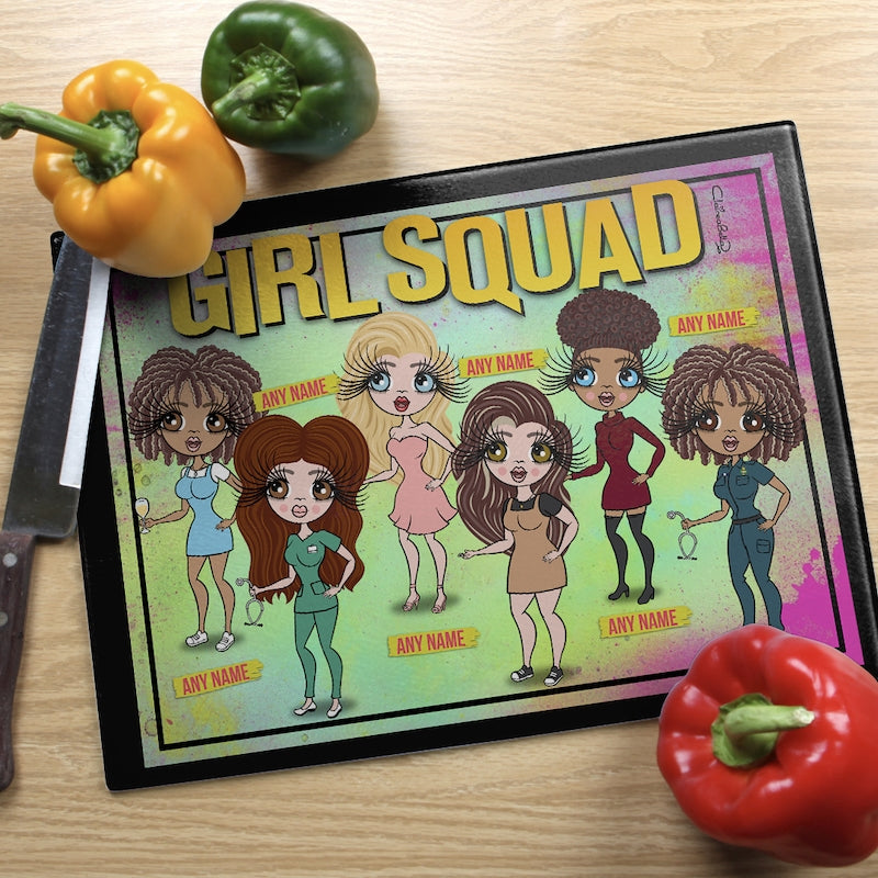 Multi Character Glass Chopping Board - 6 Girl Squad - Image 1