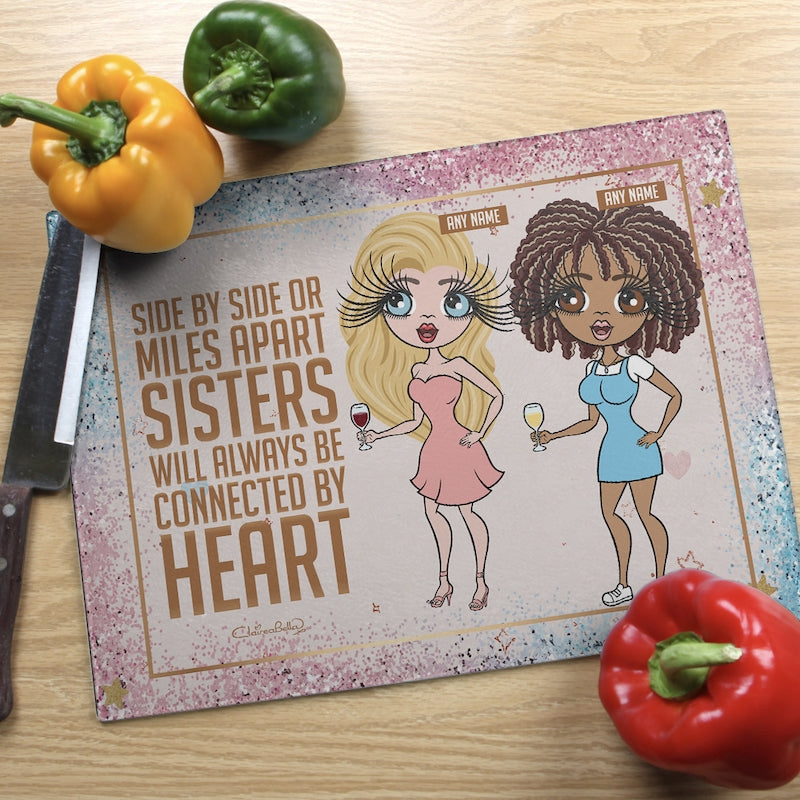 Multi Character Glass Chopping Board - 2 Sisters - Image 4