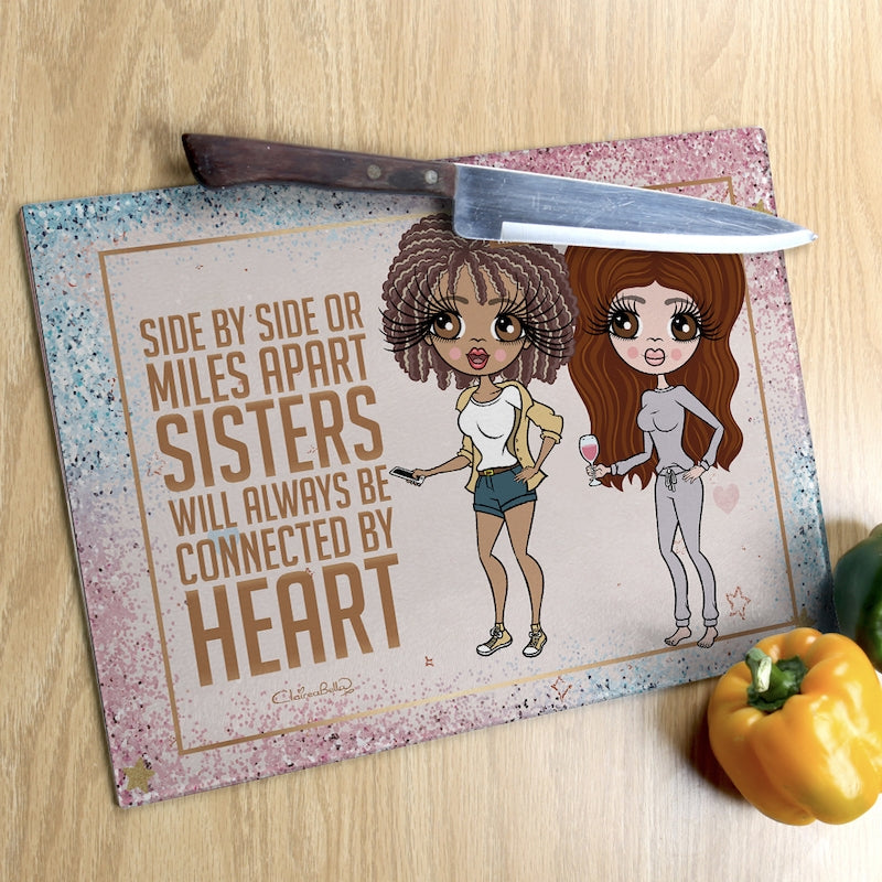 Multi Character Glass Chopping Board - 2 Sisters - Image 3