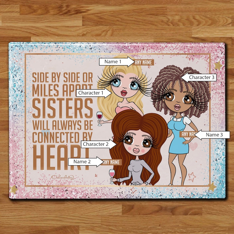 Multi Character Glass Chopping Board - 3 Sisters - Image 2