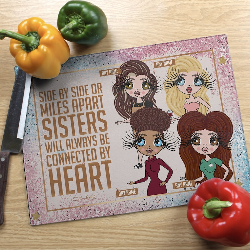 Multi Character Glass Chopping Board - 4 Sisters - Image 4