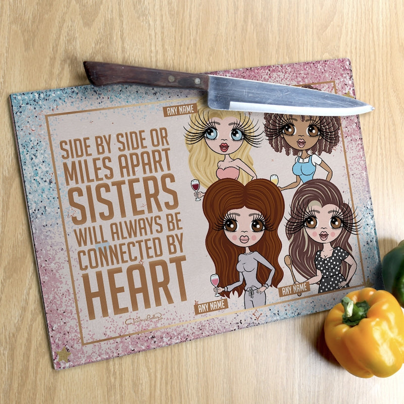 Multi Character Glass Chopping Board - 4 Sisters - Image 3