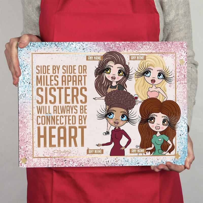 Multi Character Glass Chopping Board - 4 Sisters - Image 1