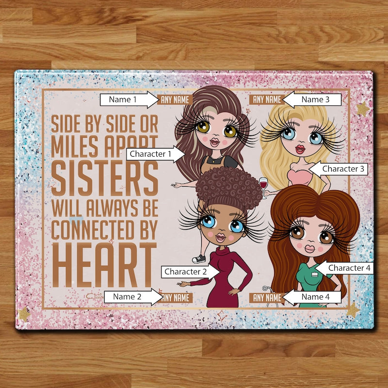 Multi Character Glass Chopping Board - 4 Sisters - Image 2