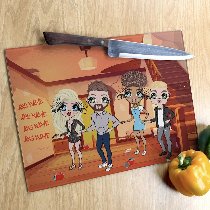 Multi Character Glass Chopping Board - Student House 4 Adults - Image 4