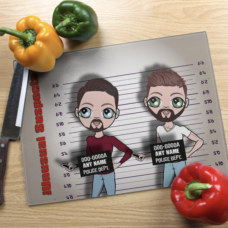 Multi Character Glass Chopping Board - Unusual Suspects 2 Adults - Image 3