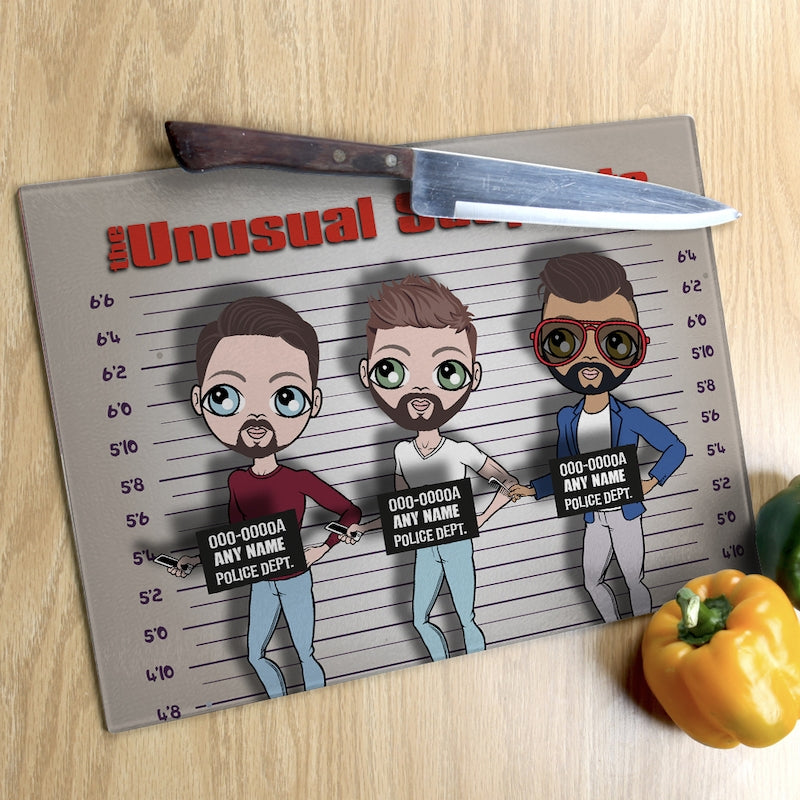 Multi Character Glass Chopping Board - Unusual Suspects 3 Adults - Image 3